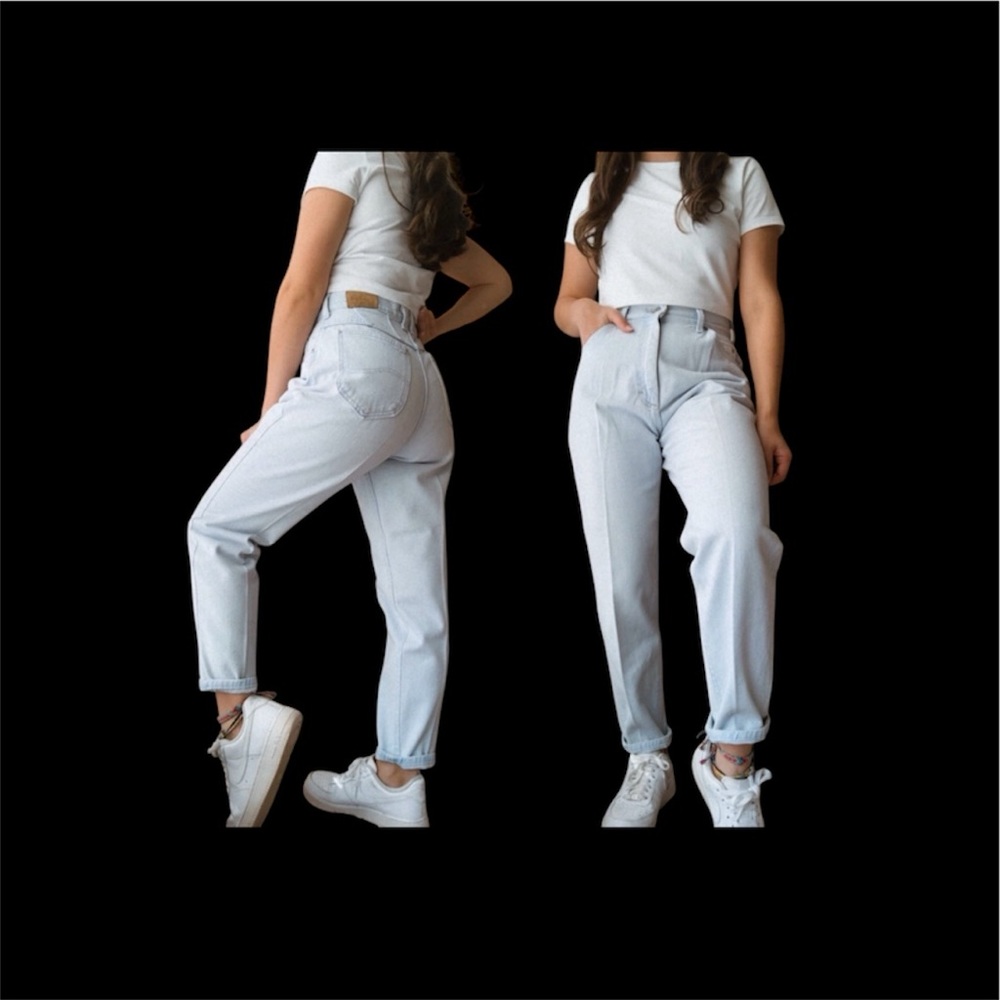 Lee Mom Jeans Classic Super Hi-Rise 80's Vintage Light-Wash ~ Perfect Condition - Picture 12 of 16